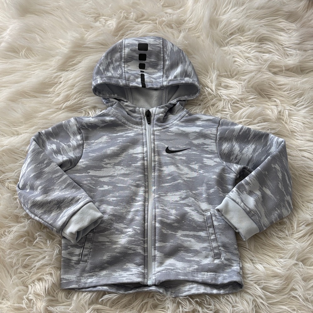 Nike Kids Light Gray Patterned Hoodie